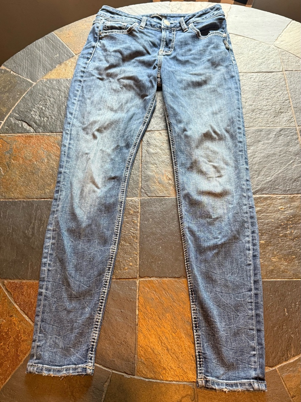 Silver Jeans Women’s Skinny Faded Blue Denim